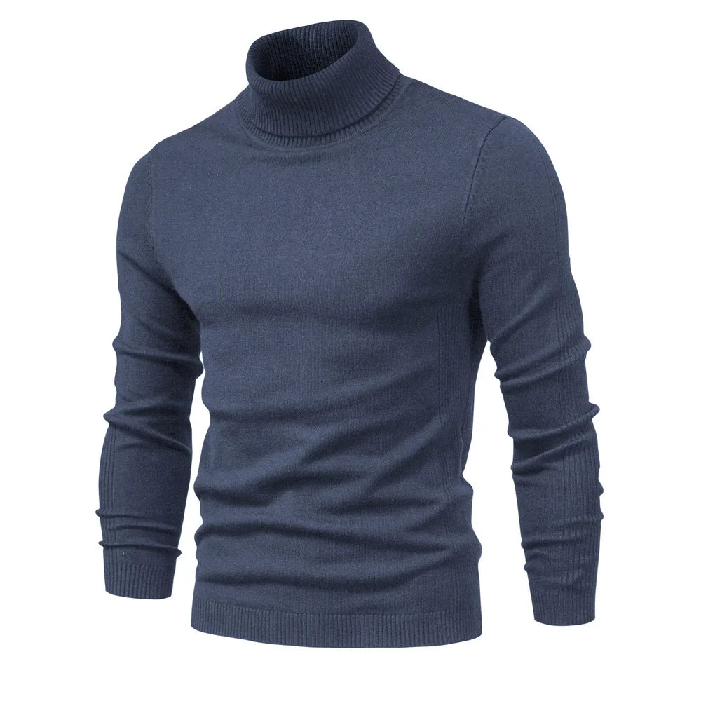 Pull à col roulé en tricot premium pour hommes
