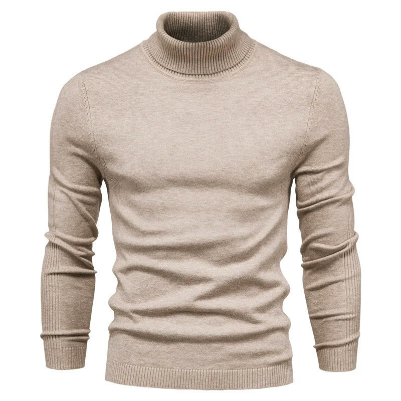 Pull à col roulé en tricot premium pour hommes