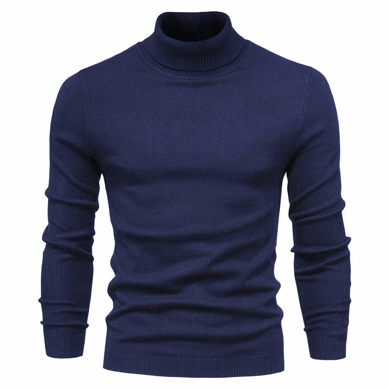 Pull à col roulé en tricot premium pour hommes
