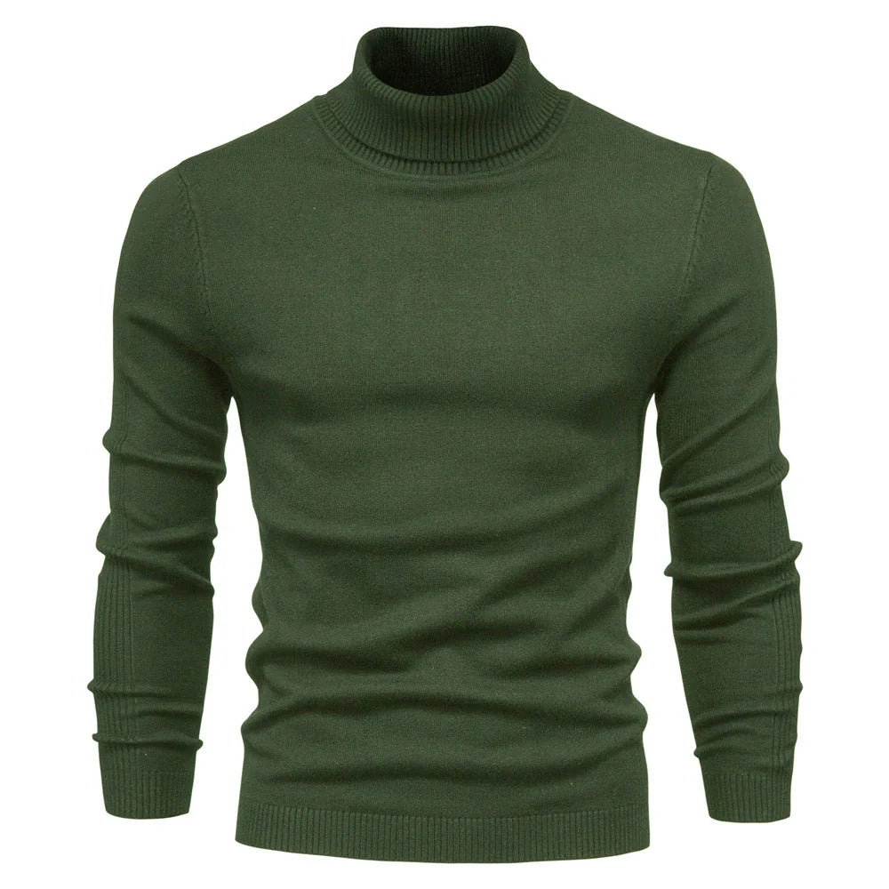 Pull à col roulé en tricot premium pour hommes