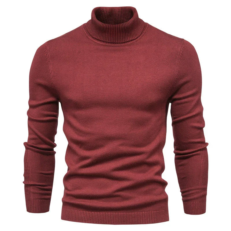Pull à col roulé en tricot premium pour hommes