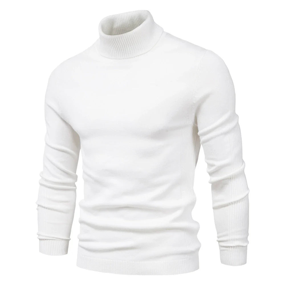 Pull à col roulé en tricot premium pour hommes