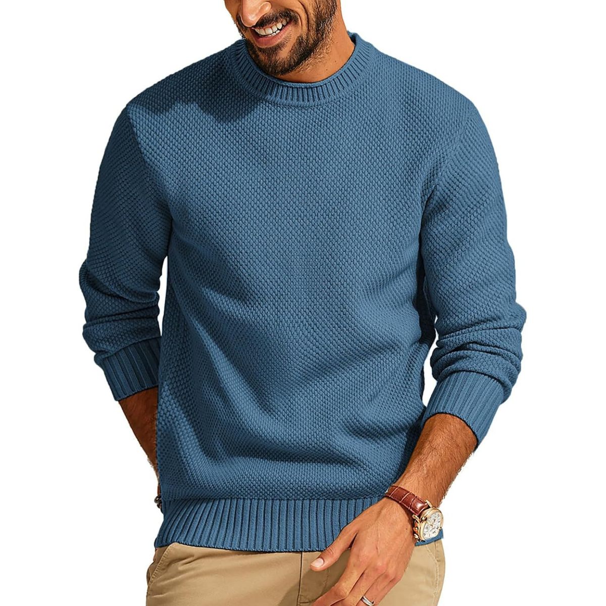 Pull en tricot gaufré premium pour hommes