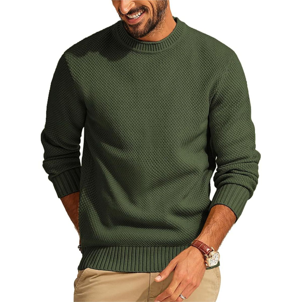 Pull en tricot gaufré premium pour hommes