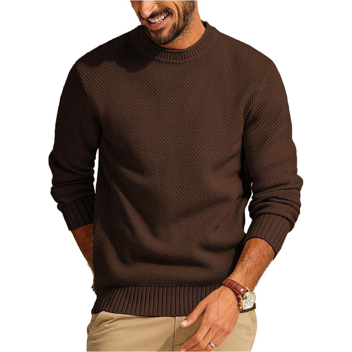 Pull en tricot gaufré premium pour hommes