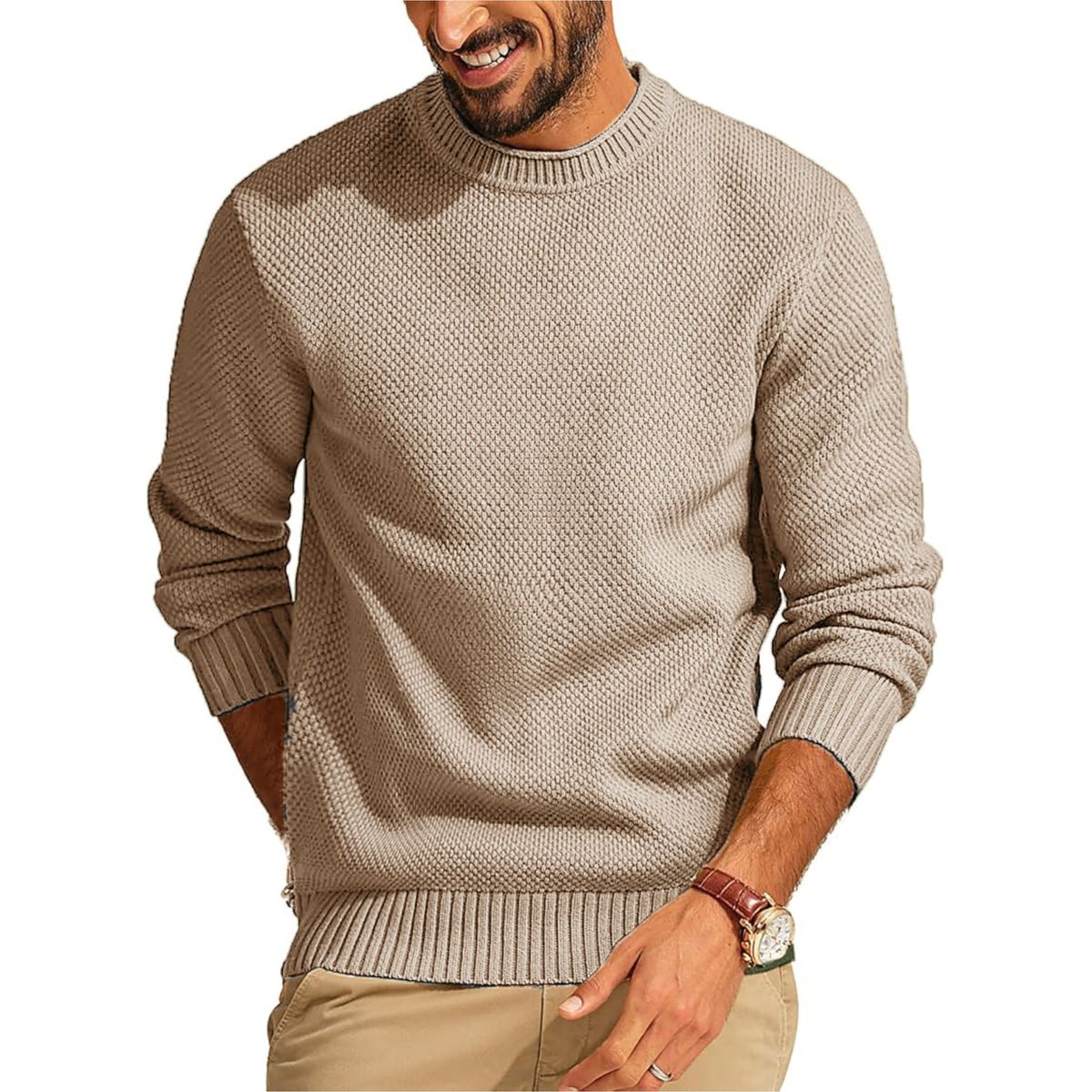 Pull en tricot gaufré premium pour hommes