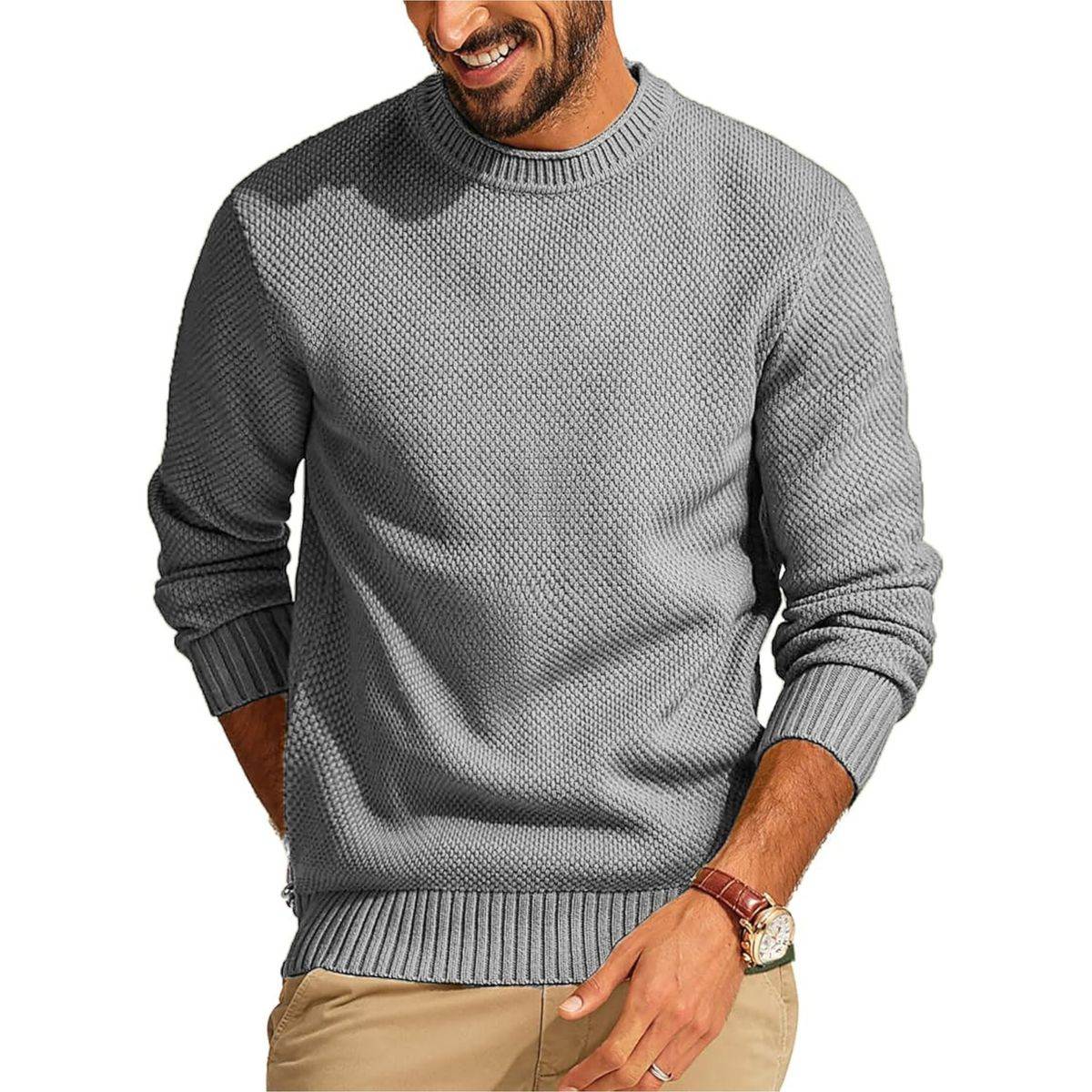 Pull en tricot gaufré premium pour hommes
