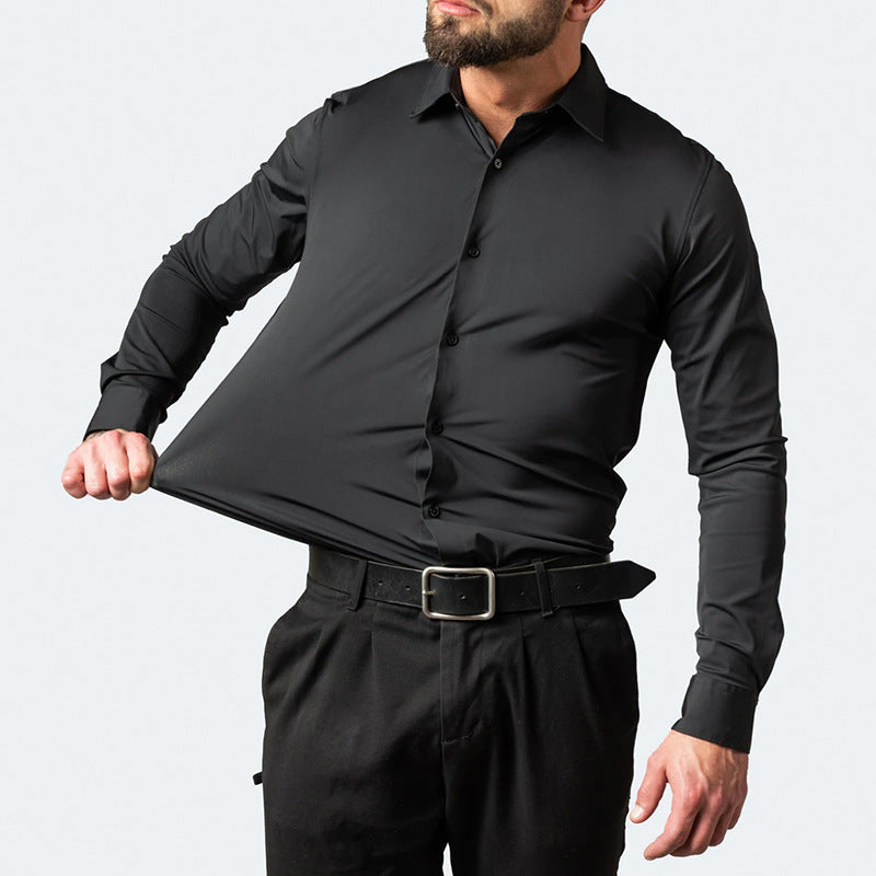 Chemise d'affaires stretch ajustée pour hommes