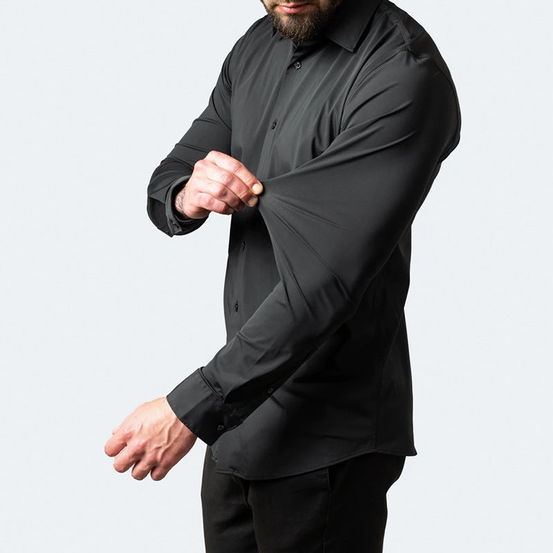 Chemise d'affaires stretch ajustée pour hommes