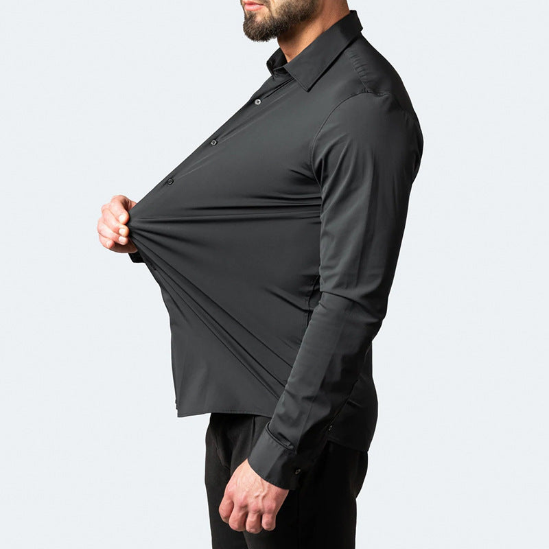 Chemise d'affaires stretch ajustée pour hommes
