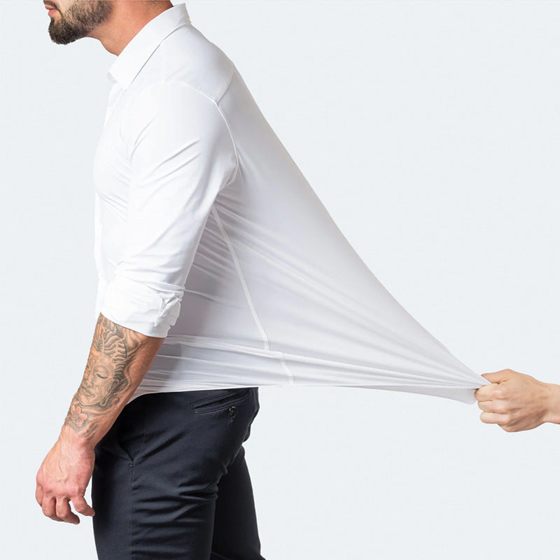 Chemise d'affaires stretch ajustée pour hommes