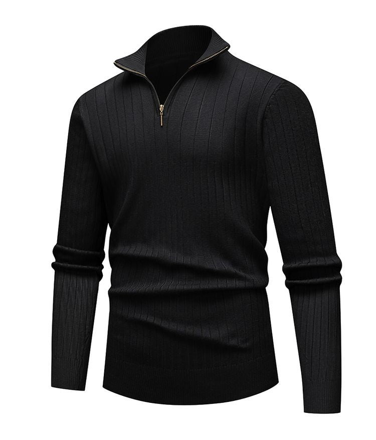 Pull zippé côtelé intemporel pour hommes