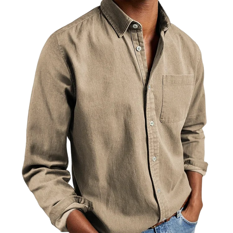 Chemise classique à boutons pour homme au style polyvalent