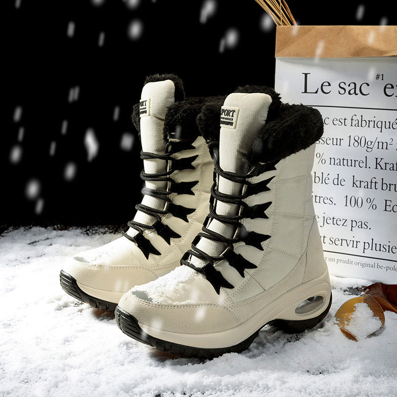 Chaussons - Bottes d'Hiver Doublées en Fleece et Antidérapantes pour Marcher Sans Douleur