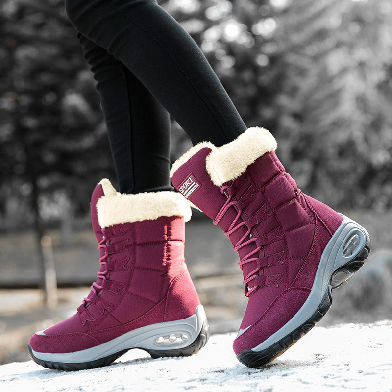 Chaussons - Bottes d'Hiver Doublées en Fleece et Antidérapantes pour Marcher Sans Douleur