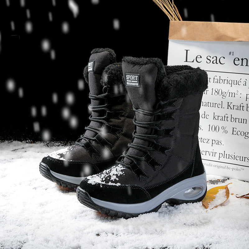 Chaussons - Bottes d'Hiver Doublées en Fleece et Antidérapantes pour Marcher Sans Douleur