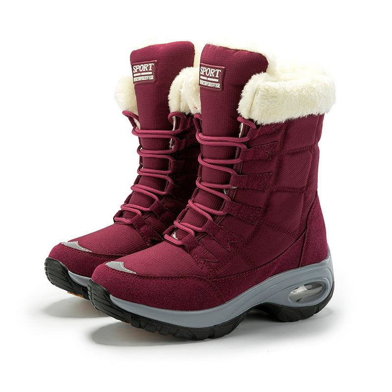 Chaussons - Bottes d'Hiver Doublées en Fleece et Antidérapantes pour Marcher Sans Douleur