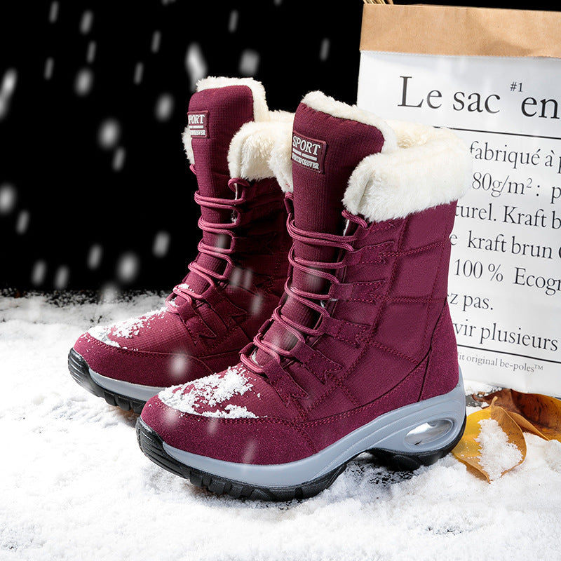 Chaussons - Bottes d'Hiver Doublées en Fleece et Antidérapantes pour Marcher Sans Douleur