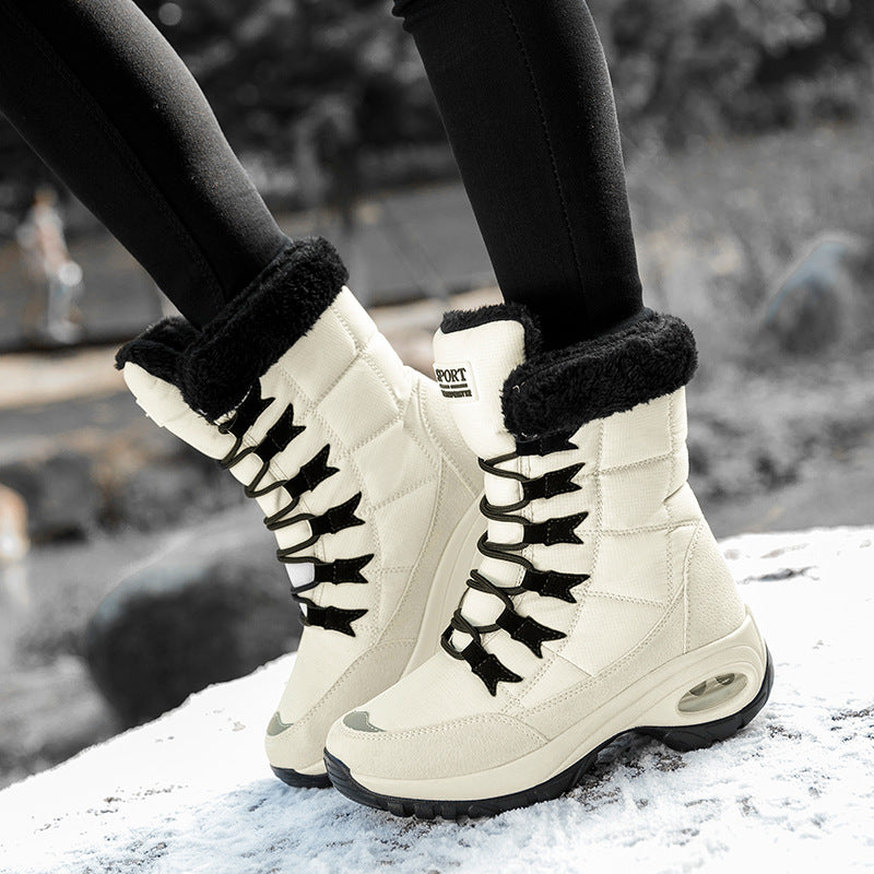 Chaussons - Bottes d'Hiver Doublées en Fleece et Antidérapantes pour Marcher Sans Douleur