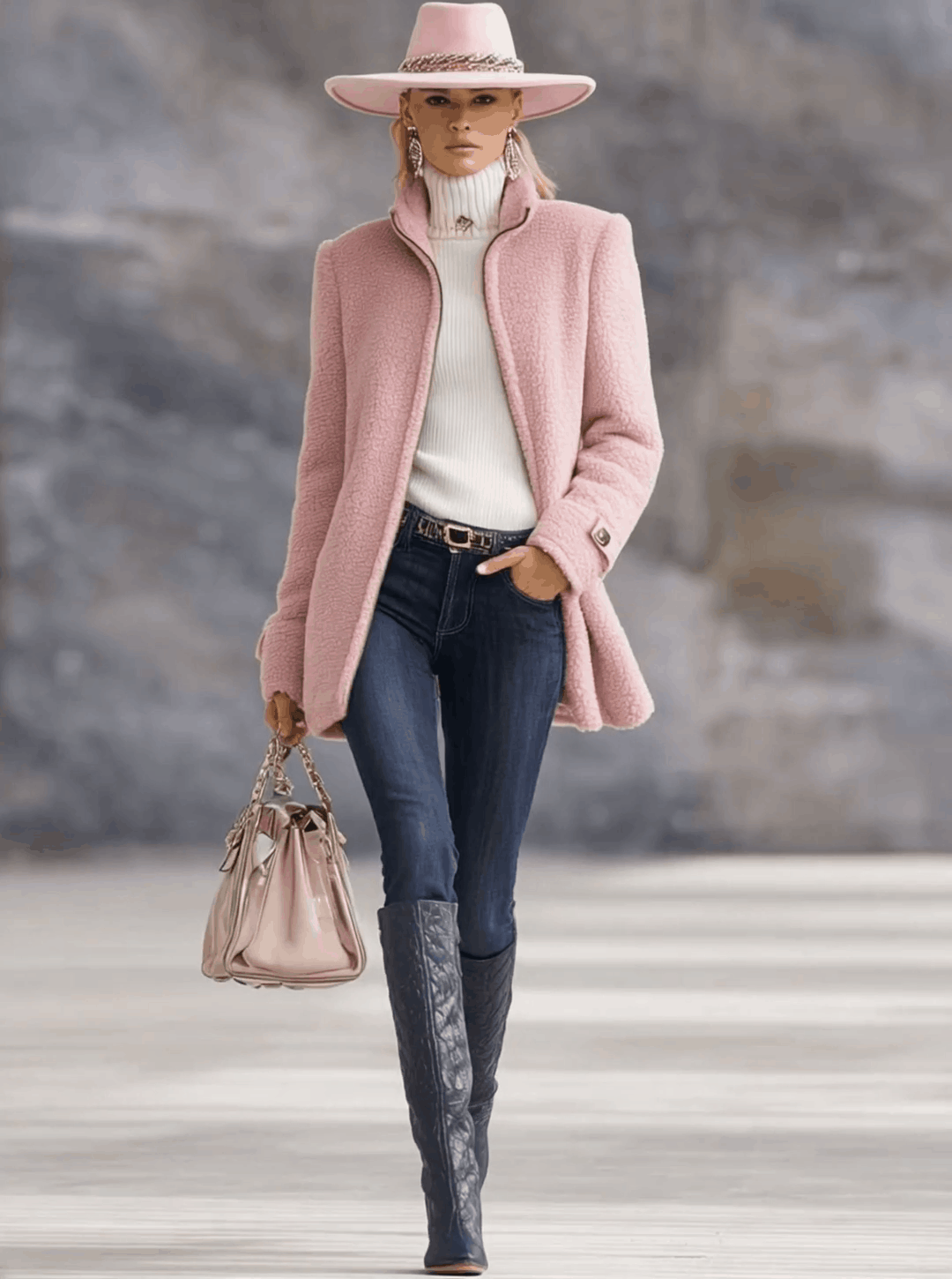 Charlotte – Veste zippée en polaire vintage