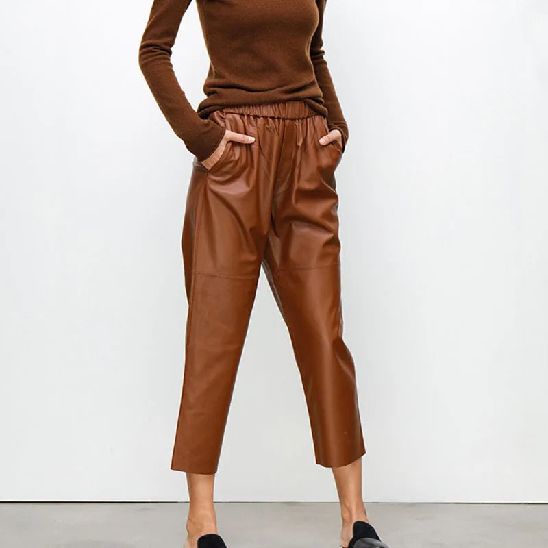 Pantalon en cuir Sloane