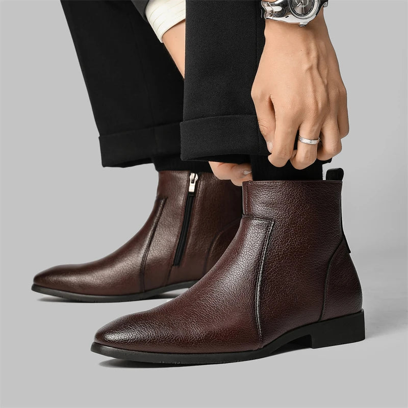 Bottes en cuir véritable Mavren