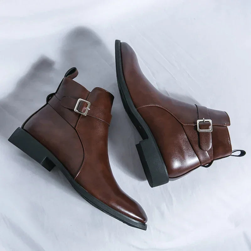 Bottines Chelsea en cuir véritable Sergio