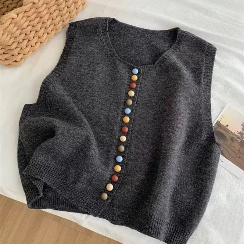 LE MARIBEL | GILET EN TRICOT AVEC BOUTONS COLORES