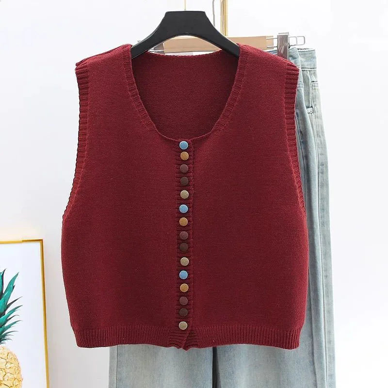 LE MARIBEL | GILET EN TRICOT AVEC BOUTONS COLORES