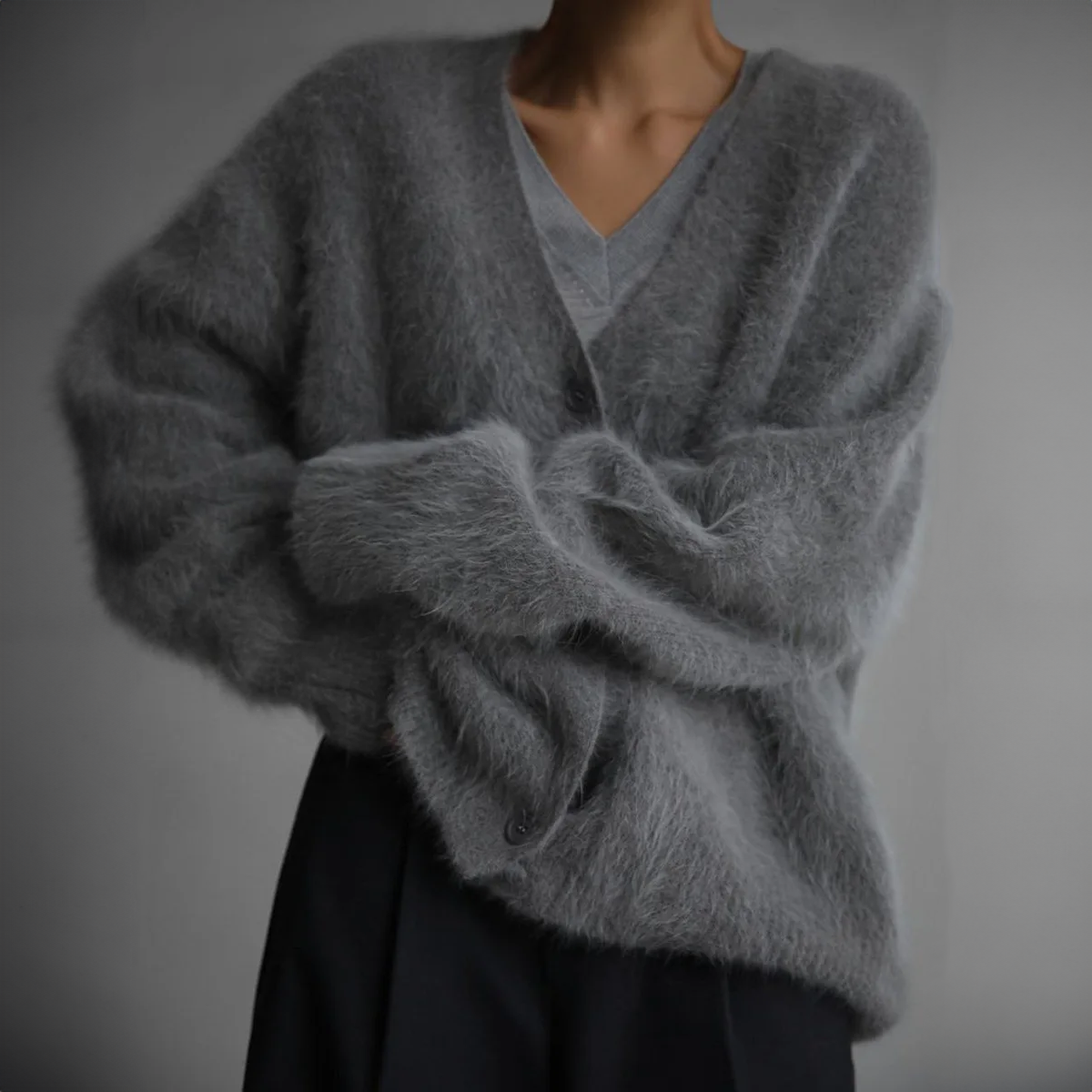 CARDIGAN SOYEUX À MANCHES ÉVASÉES