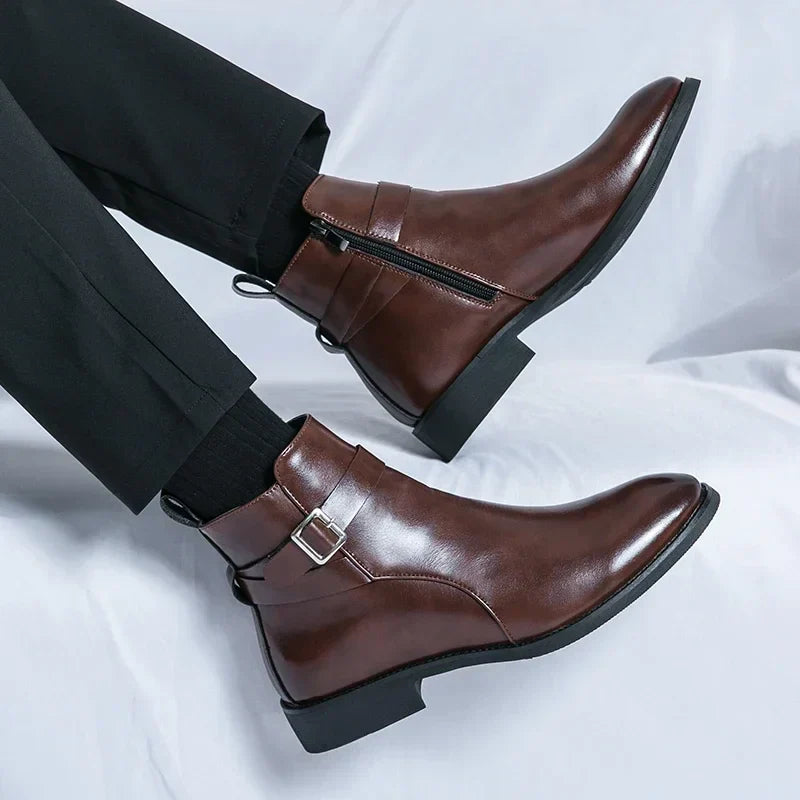 Bottines Chelsea en cuir véritable Sergio