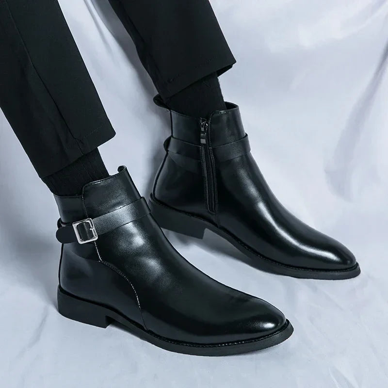 Bottines Chelsea en cuir véritable Sergio
