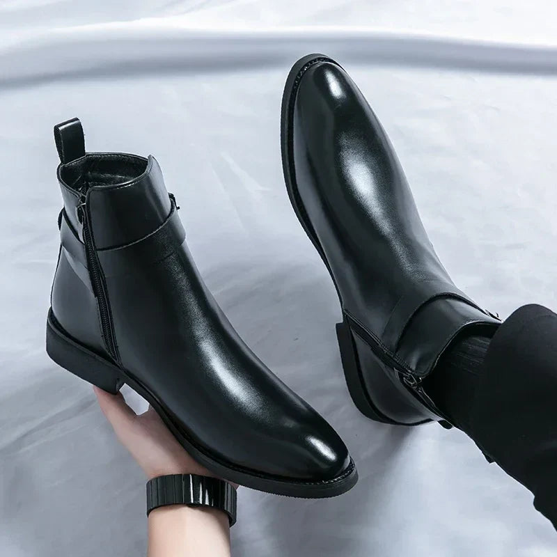 Bottines Chelsea en cuir véritable Sergio