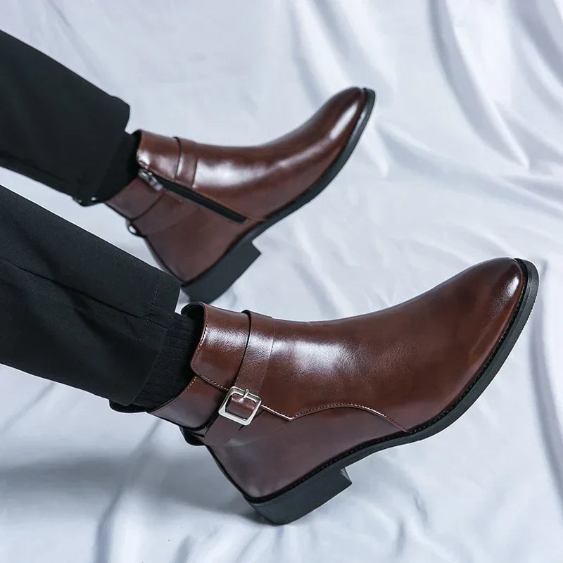 Bottines Chelsea en cuir véritable Sergio