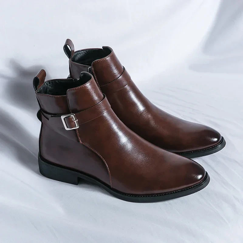 Bottines Chelsea en cuir véritable Sergio