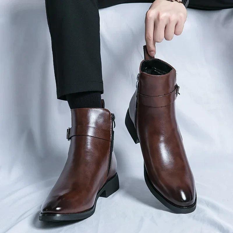 Bottines Chelsea en cuir véritable Sergio