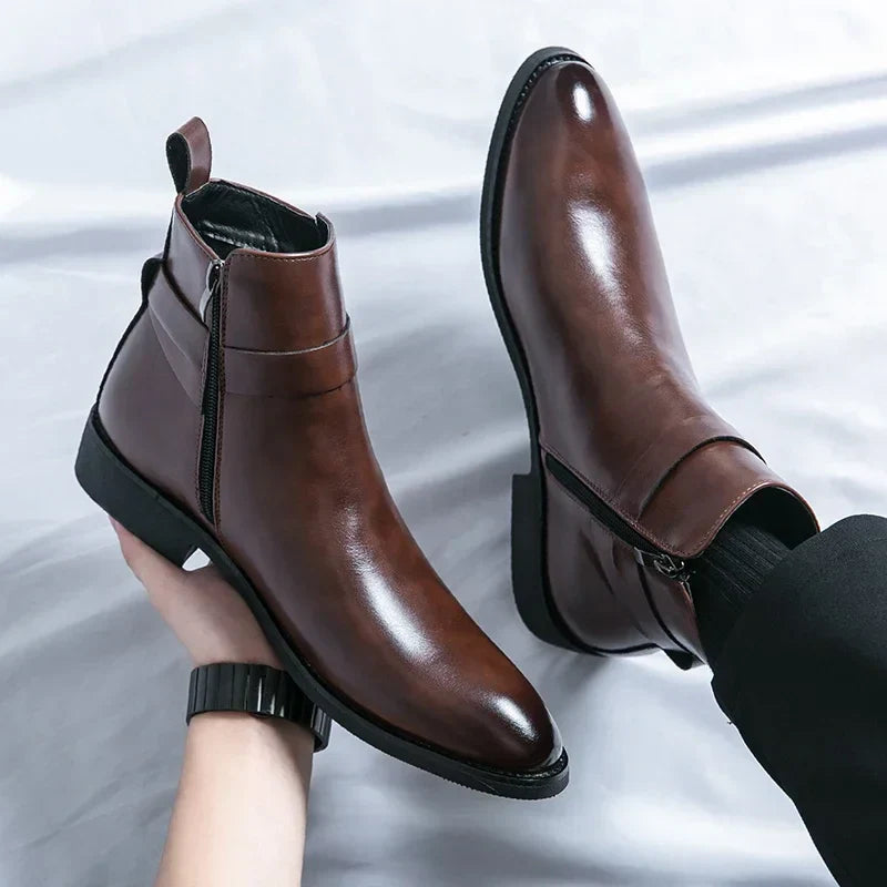 Bottines Chelsea en cuir véritable Sergio