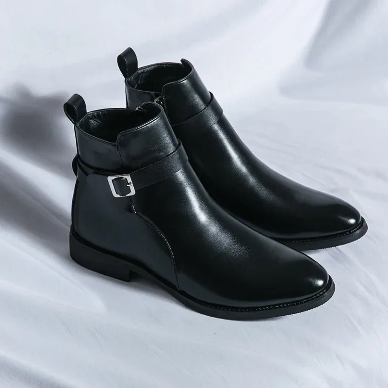 Bottines Chelsea en cuir véritable Sergio