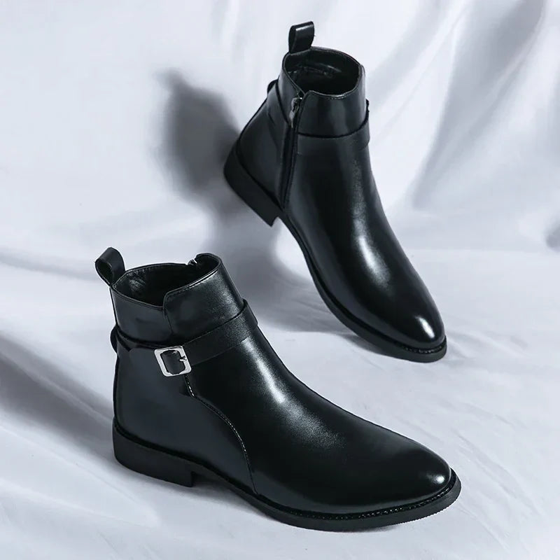 Bottines Chelsea en cuir véritable Sergio