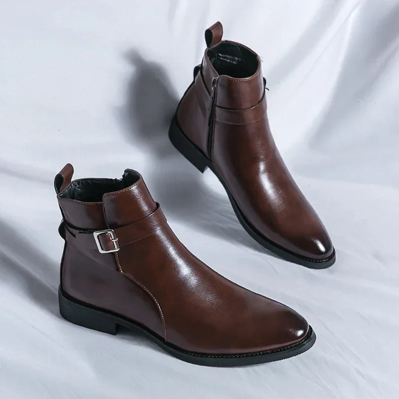 Bottines Chelsea en cuir véritable Sergio