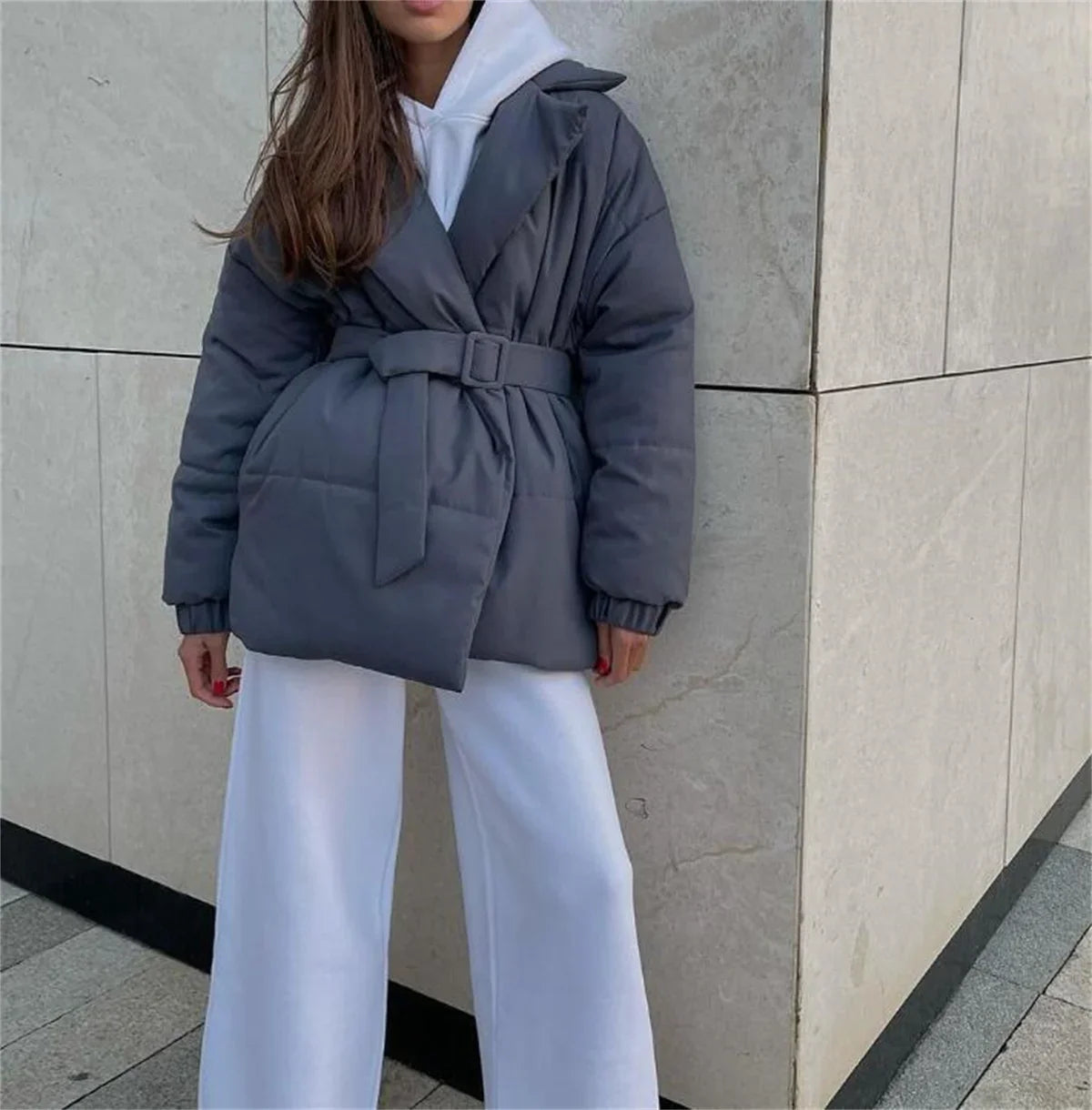 Veste ceinturée à revers