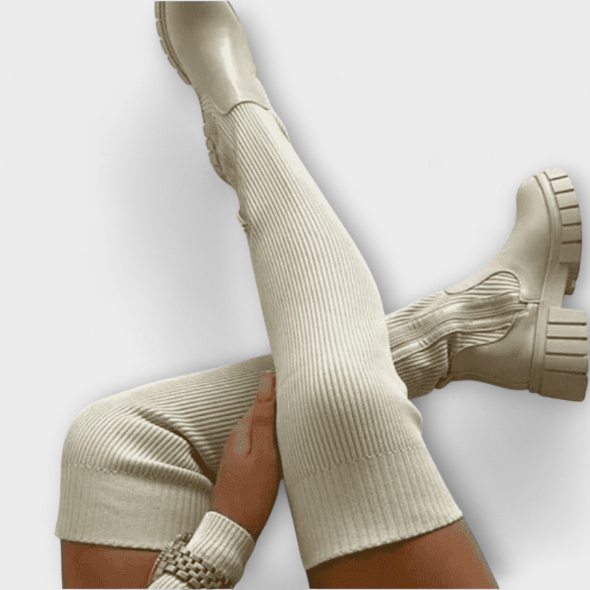 Lureva – Bottes Orthopédiques au-dessus du Genou avec Semelle Épaisse