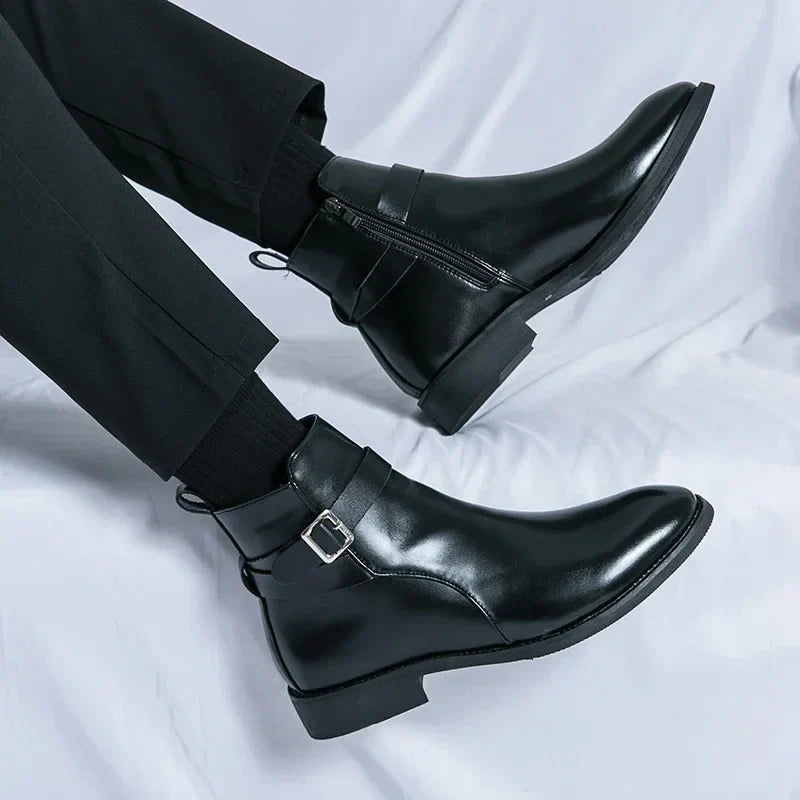 Bottines Chelsea en cuir véritable Sergio
