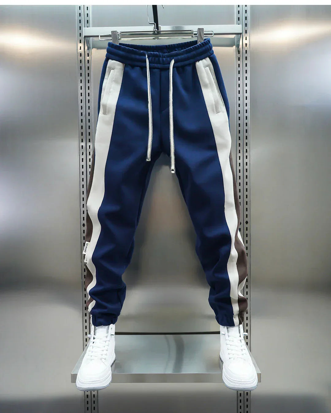 Laurent™ | Pantalons à Tension avec Rayures Contrapositionnées