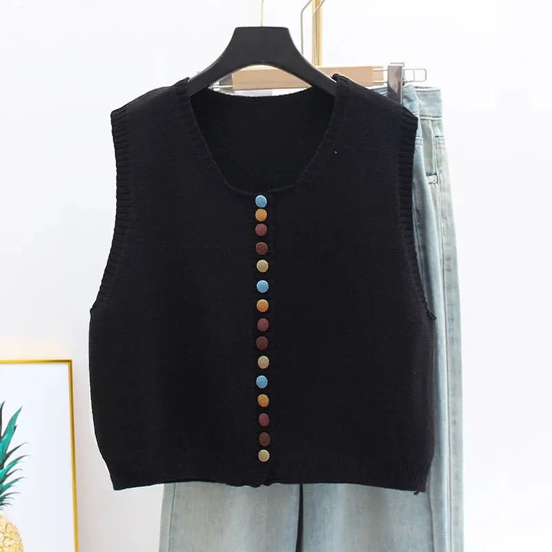 LE MARIBEL | GILET EN TRICOT AVEC BOUTONS COLORES
