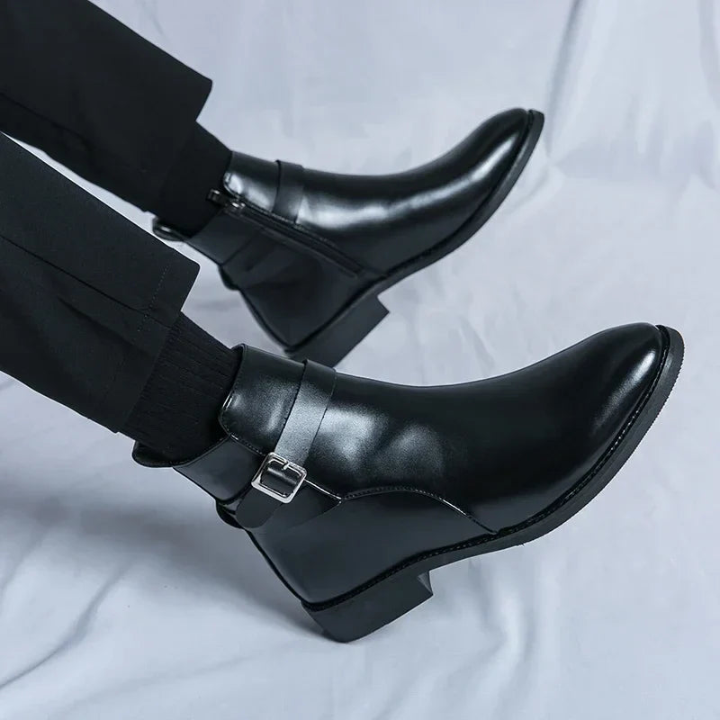 Bottines Chelsea en cuir véritable Sergio