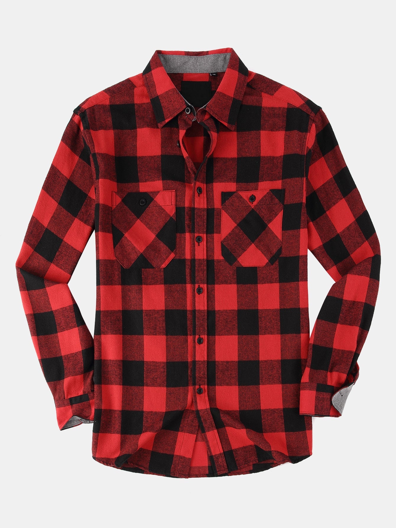 Chemise à carreaux en flanelle avec boutons
