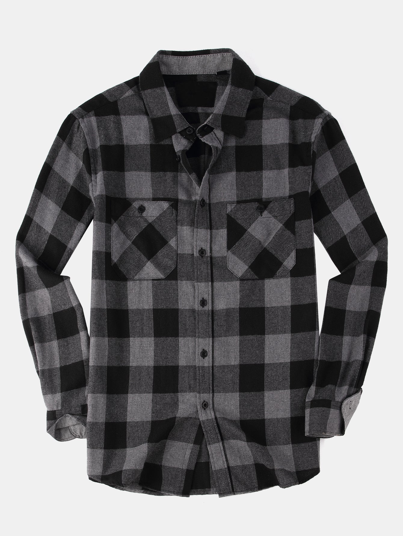 Chemise à carreaux en flanelle avec boutons