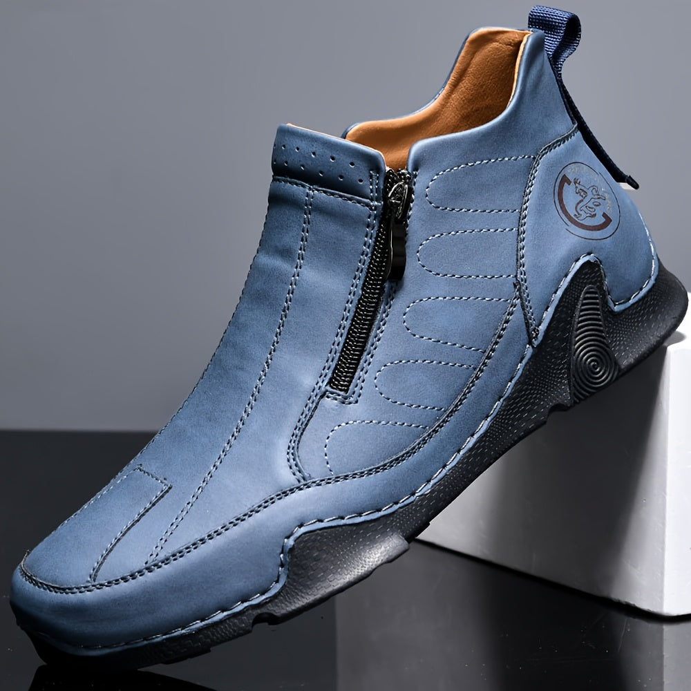 Baskets Hybrides pour Hommes - Fabriquées à la Main Mi-Haut avec Fermeture Éclair