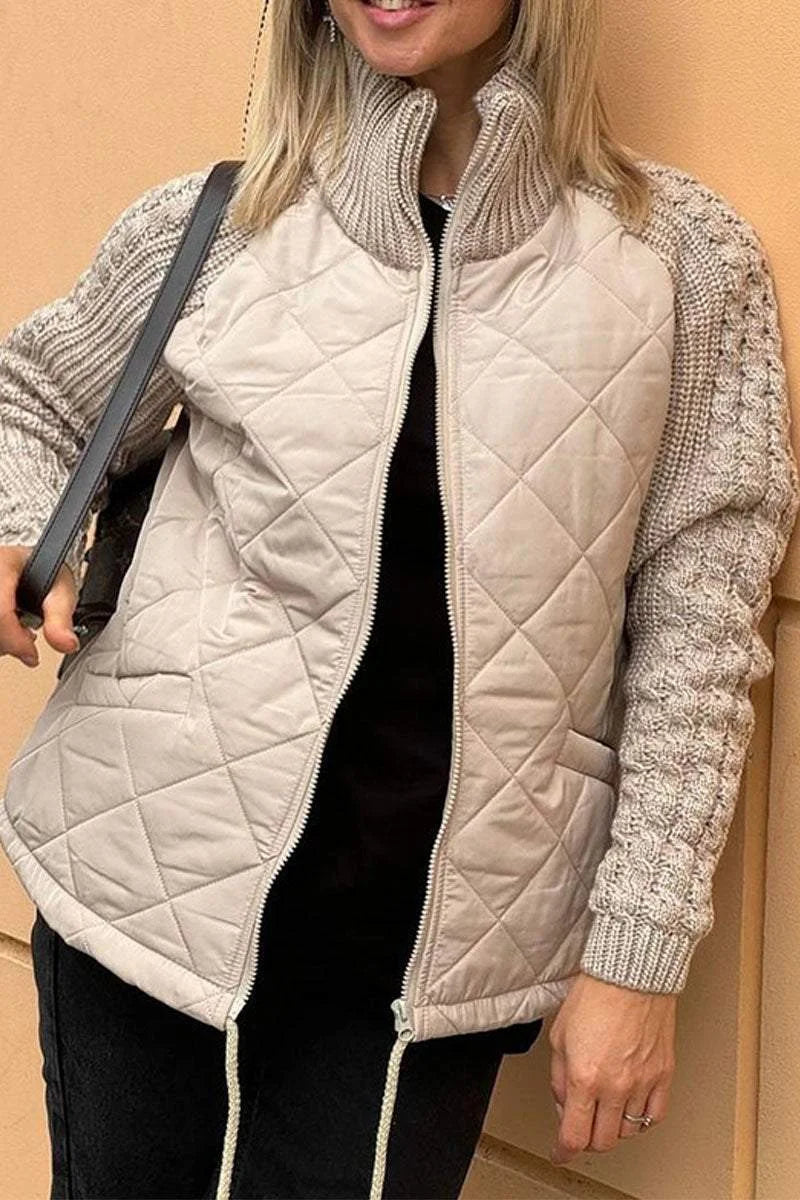 BELINA | Veste décontractée en patchwork avec fermeture éclair